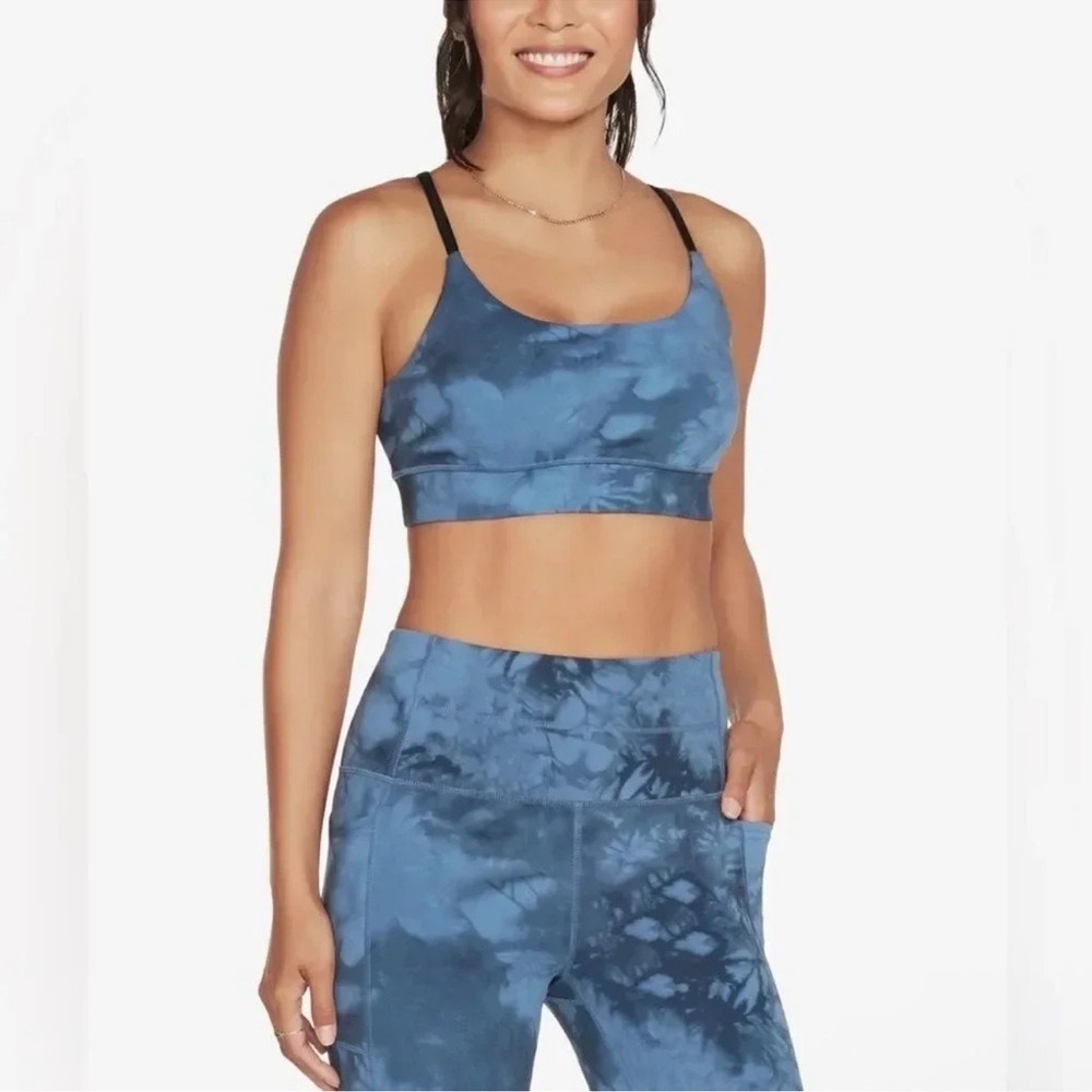 Skechers Women's Strappy Crossback Sports Bra - Navy BRAND NEW WITH TAGS - Picture 2 of 4
